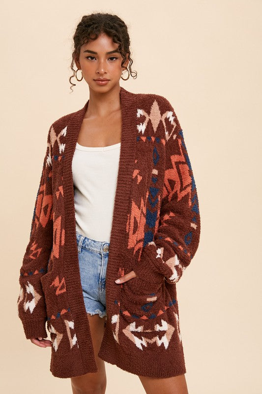 Maeve Patterned Knit Cardigan Sweater