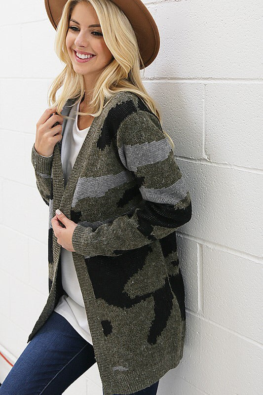 The Sarah Camouflage Cardigan-Sweater-Style Trolley