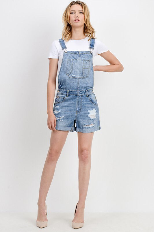 The Izzy Distressed Denim Overall Shorts-Overalls-Style Trolley