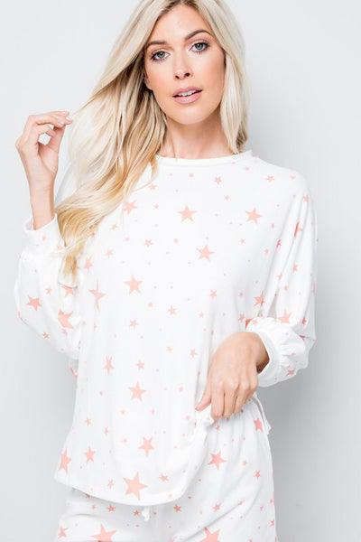 Star Print French Terry Set-Loungewear-Style Trolley
