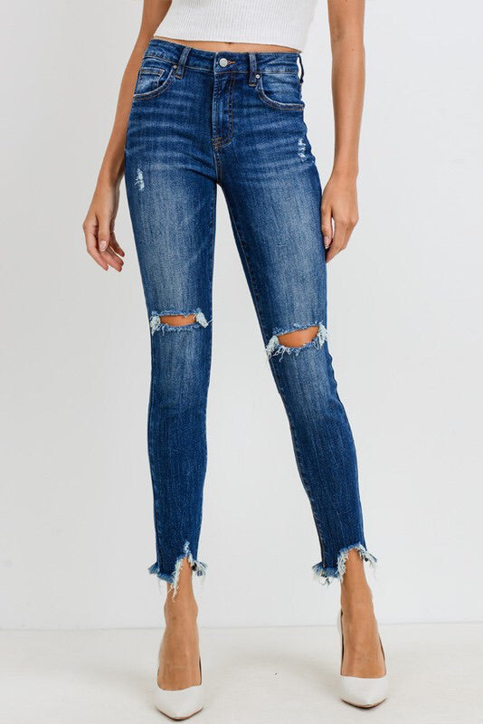 Mid-rise Distressed Ankle Jeans-Jeans-Style Trolley