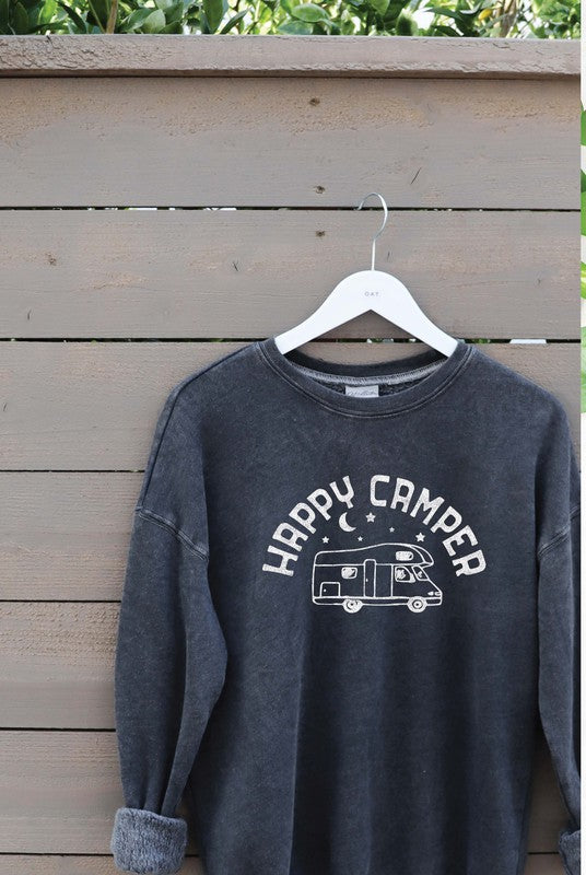 Happy Camper Mineral Washed Sweatshirt