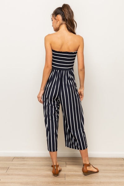 Annabelle Smocked Striped Jumpsuit