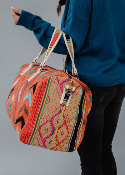 Woven Pattern Duffel Bag