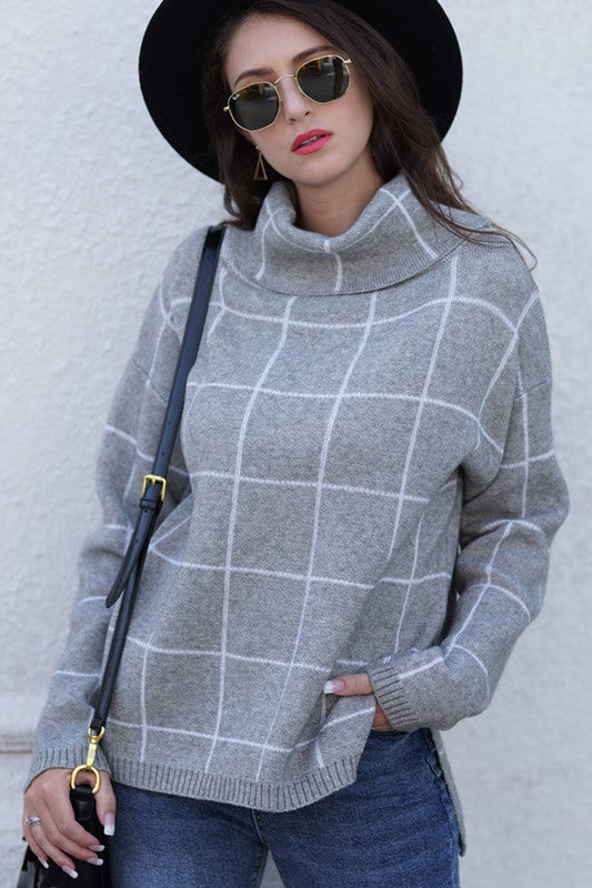 Claire Windowpane Plaid Sweater