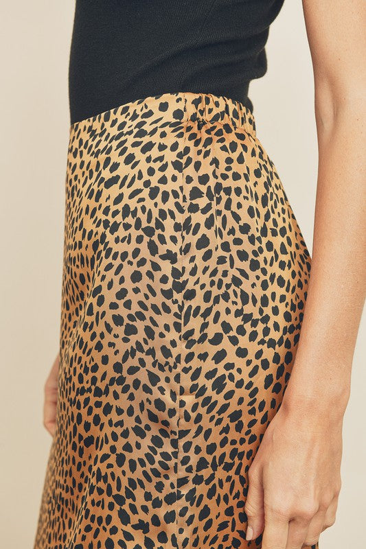 Avery Animal Print Midi Skirt