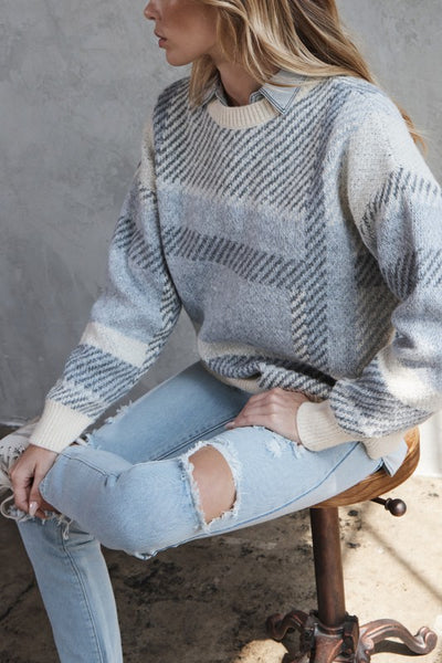 Tyler Plaid Knit Crewneck Sweater