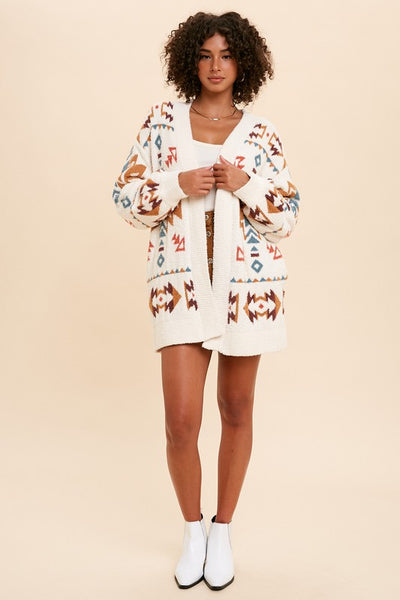 Maeve Patterned Knit Cardigan Sweater