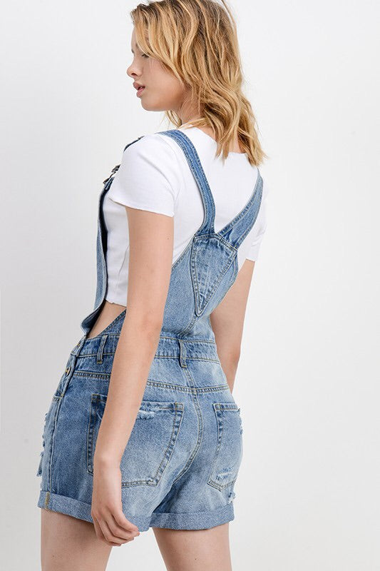 The Izzy Distressed Denim Overall Shorts-Overalls-Style Trolley