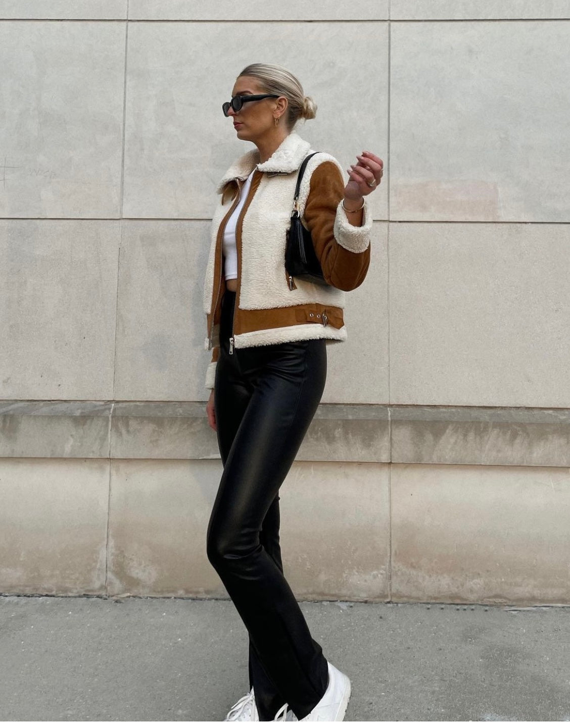 Katrina Faux Shearling Moto Jacket