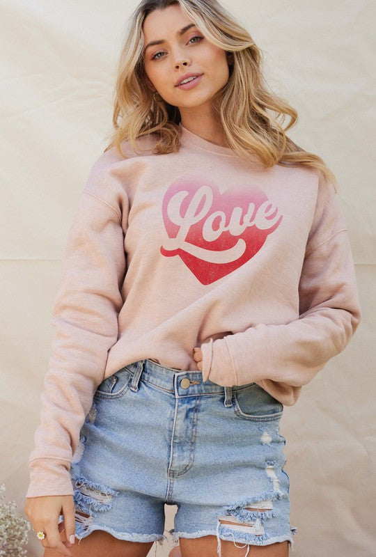LOVE Graphic Pullover Sweatshirt