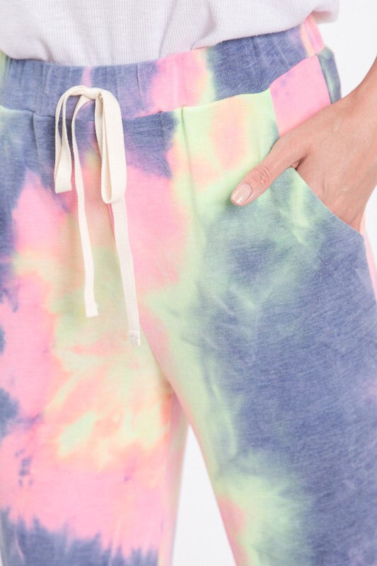 Neon Rainbow Tie Dye Loungewear Set-Loungewear-Style Trolley