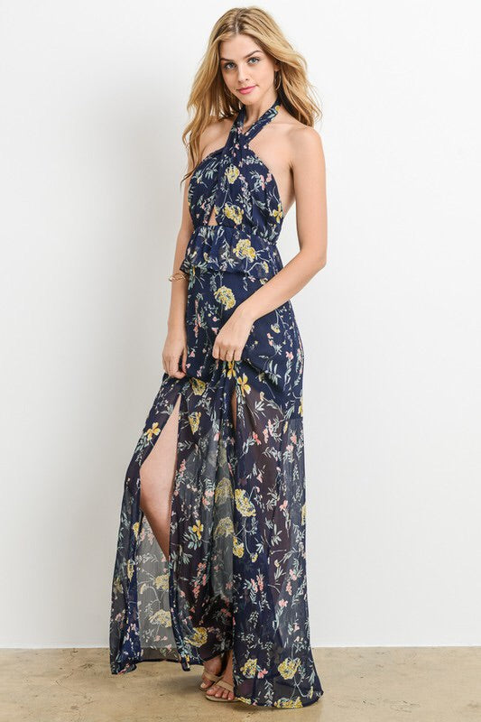 Julia Floral Halter Maxi-Dress-Style Trolley