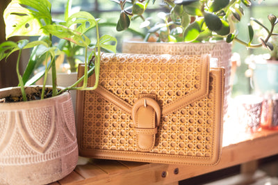 Woven Pattern Rectangle Clutch