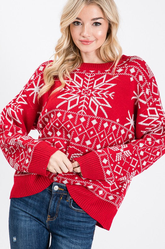 Snowflake Holiday Knit Sweater