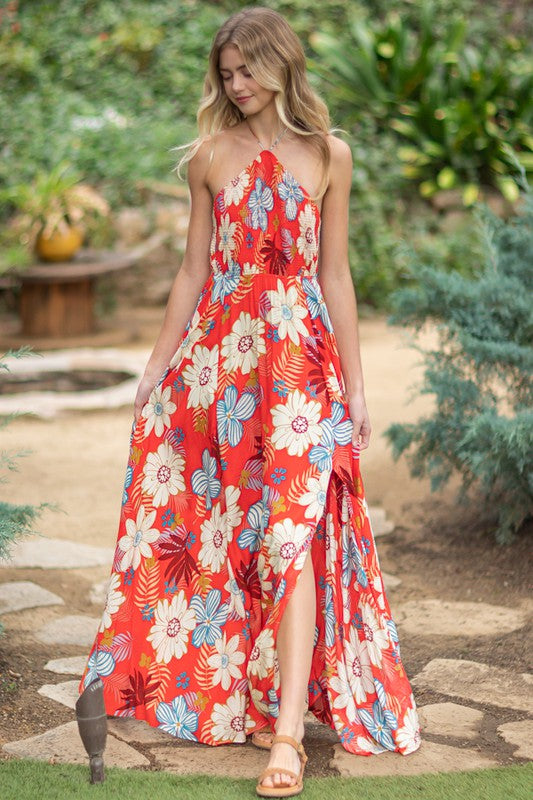 Buy Phoenix Halter Tie Back Maxi Dress