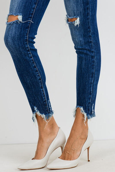 Mid-rise Distressed Ankle Jeans-Jeans-Style Trolley