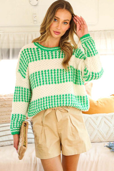 Jinna Color-block Knit Sweater
