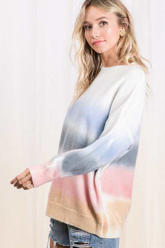 Dip Dye Crewneck Sweater-Sweater-Style Trolley