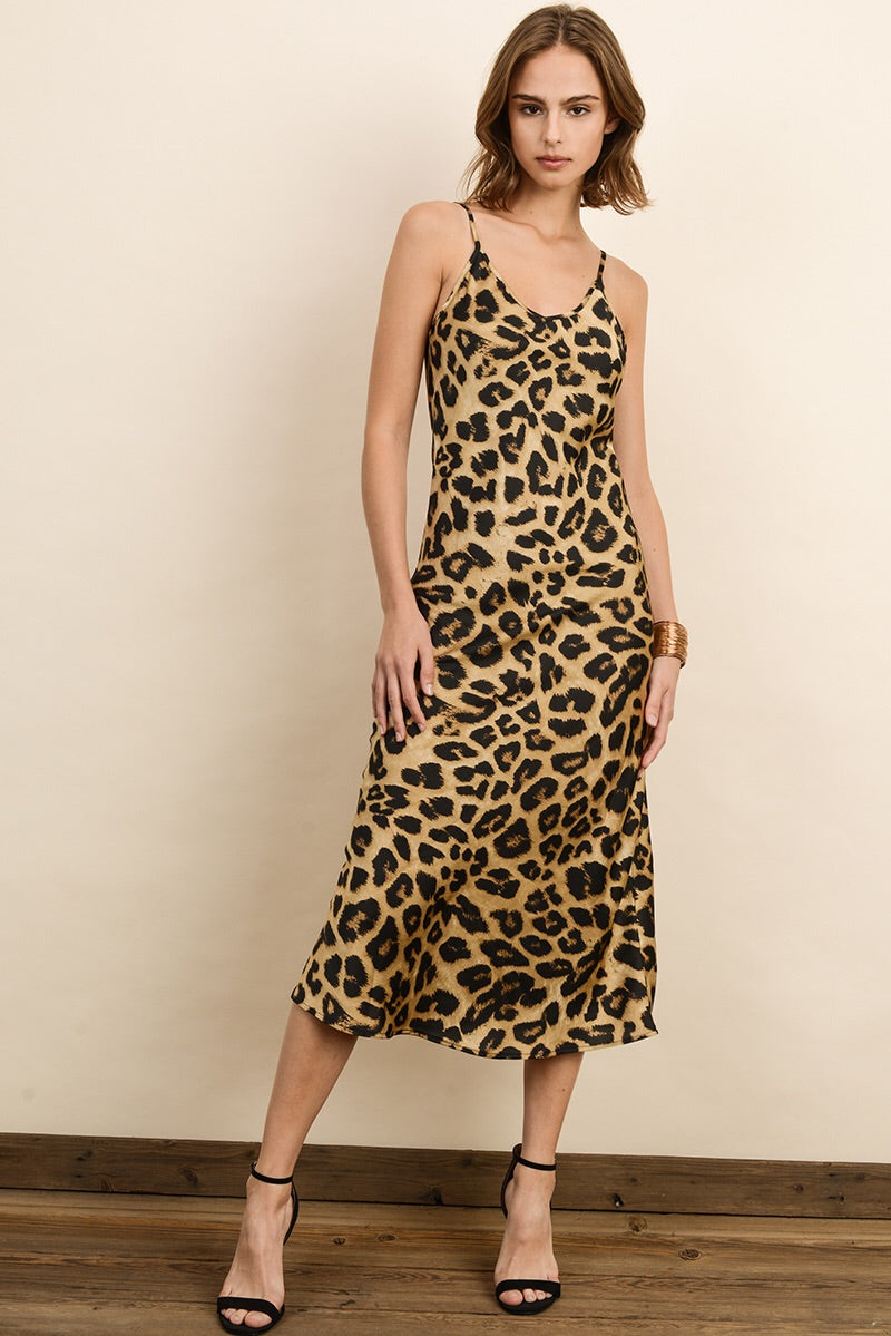 Britt Leopard Print Slip Dress-Dress-Style Trolley