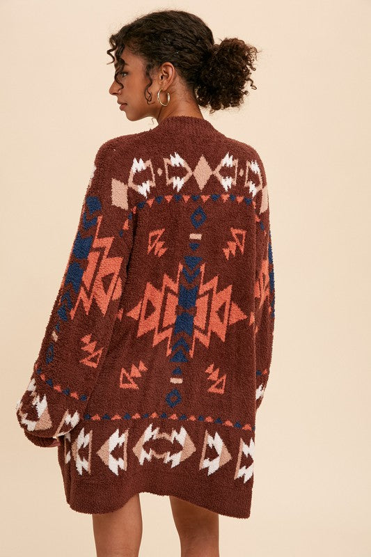 Maeve Patterned Knit Cardigan Sweater