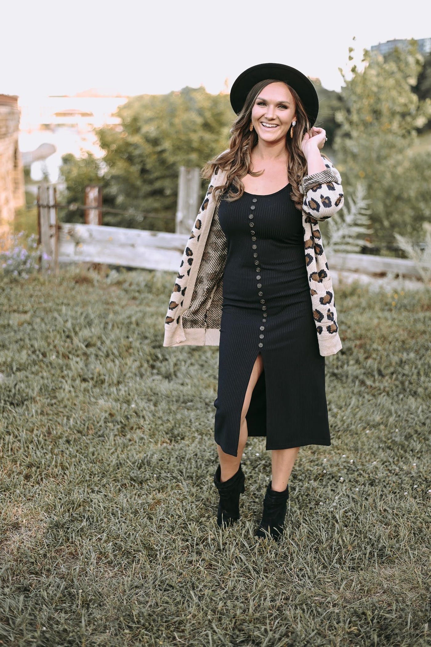 Heather Ribbed Knit Midi Dress-Dress-Style Trolley