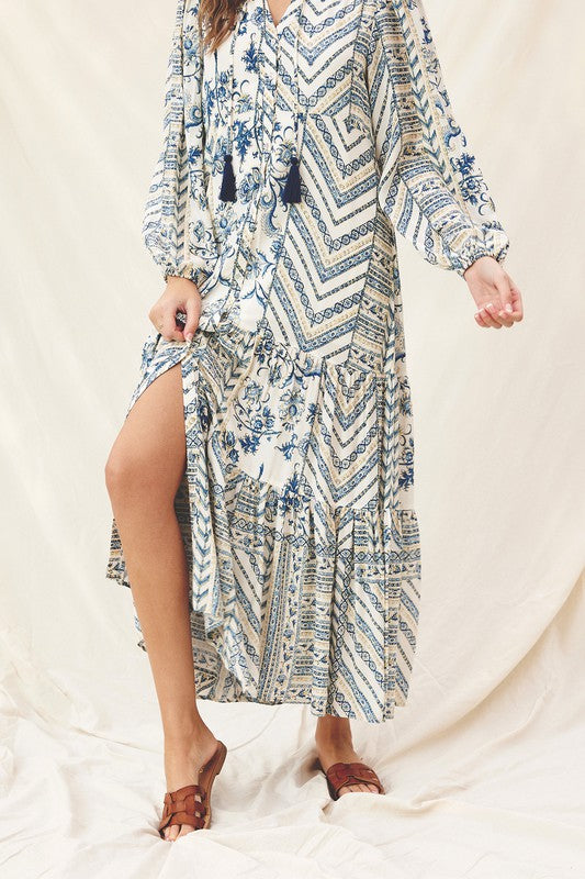 midi hippie dress Shop Levitate Button Down Boho Midi Dress