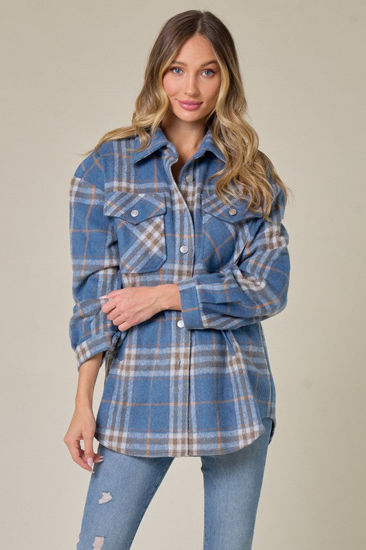 Shop Iris Plaid Pattern Fall Shacket - Style Trolley